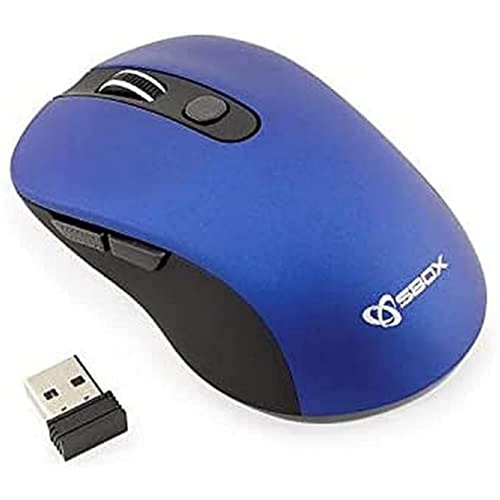 Мишка SBOX WM-911BL, оптична (1600 dpi), безжична, USB, гумирано покритие, синя