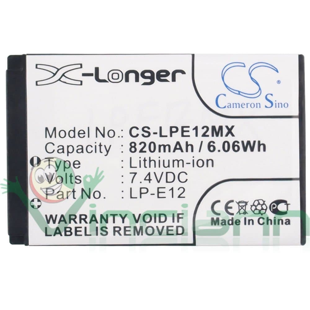 Батерия за камера CANON LPE12MX LiIon 7.4V 820mAh Cameron Sino