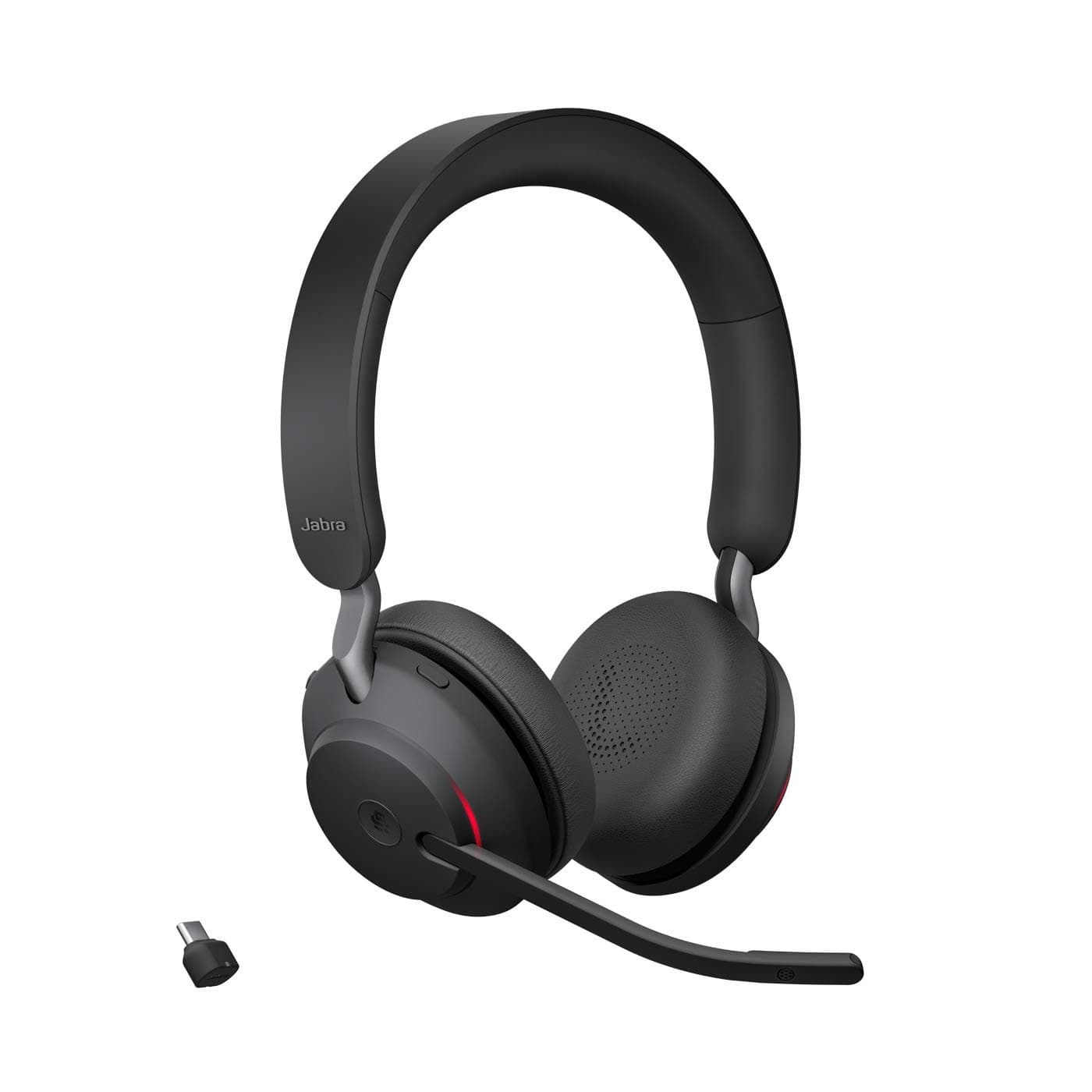 Слушалки Jabra Evolve2 65 MS Stereo, безжични, микрофон, за работа с Microsoft Teams, шумоизолиращ дизайн, светлинна индикация за заетост, Bluetooth, USB Type-C, черни