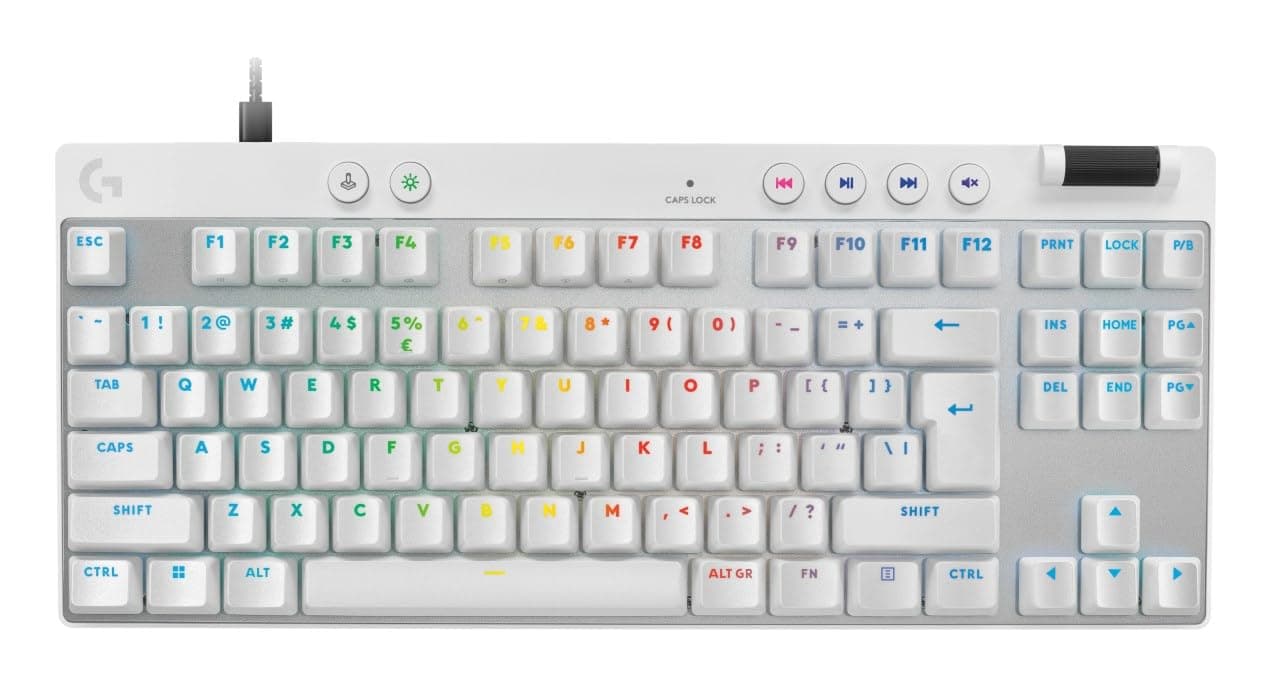 Геймърска механична клавиатура Logitech G Pro X RAPID TKL, Magnetic Analog Switch, Бял