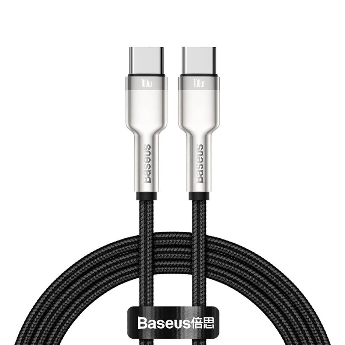 Кабел Baseus Cafule Metal Series 100W (CATJK-C01), от USB C(м) към USB C(м), 1m, черен