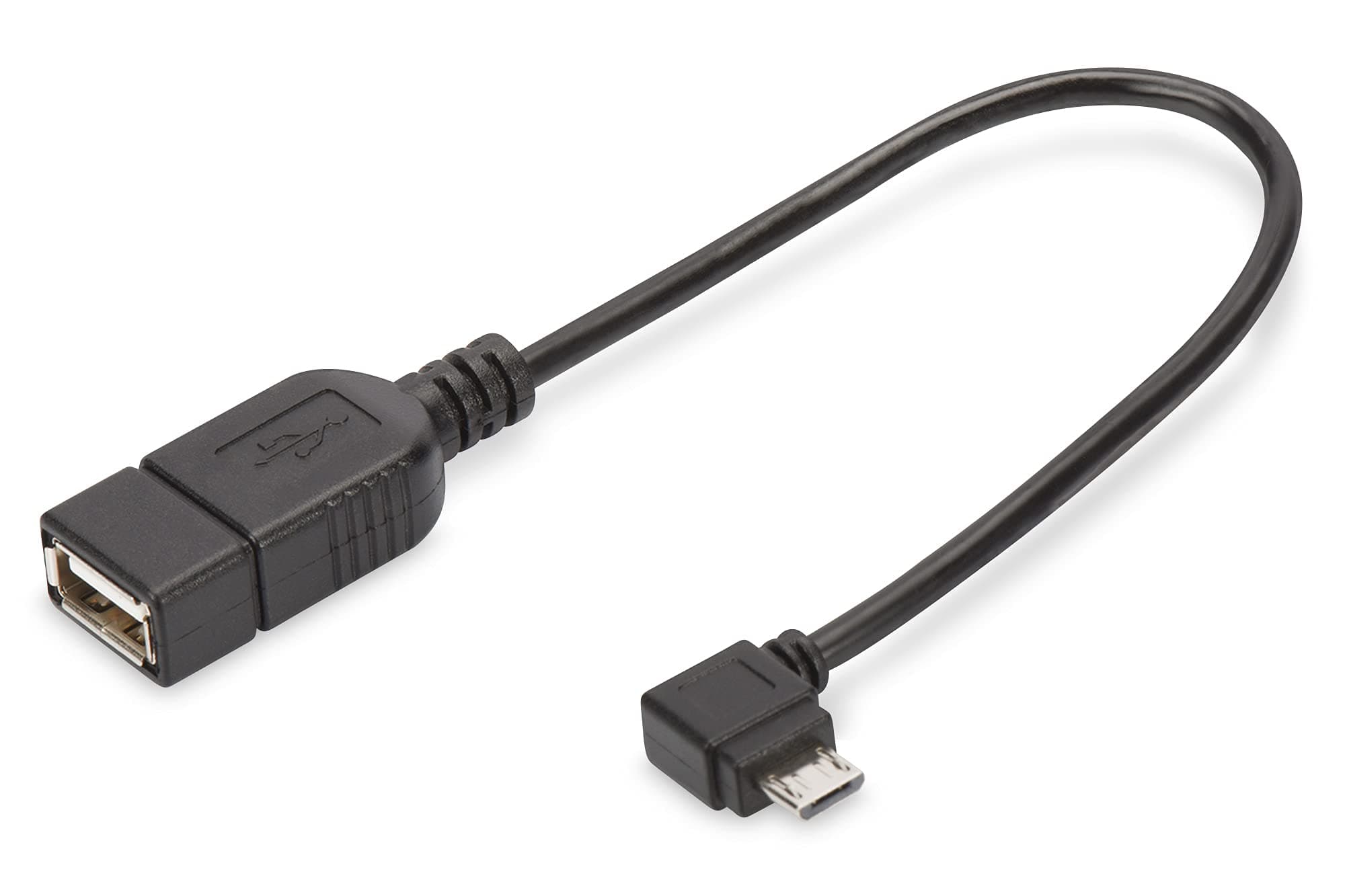 Кабел USB B Micro(м) към USB A(ж), OTG, 0.2 m