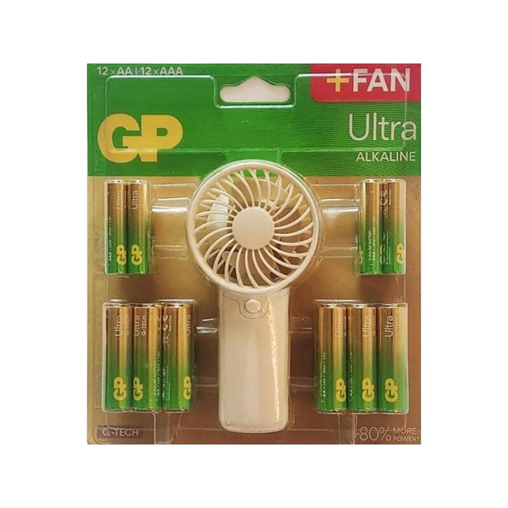 GP SUMMER PACK Алкални батерии ULTRA AA x 12 бр. + ULTRA AAA x 12 бр. + Fan/ Вентилатор/ GP BATTERIES