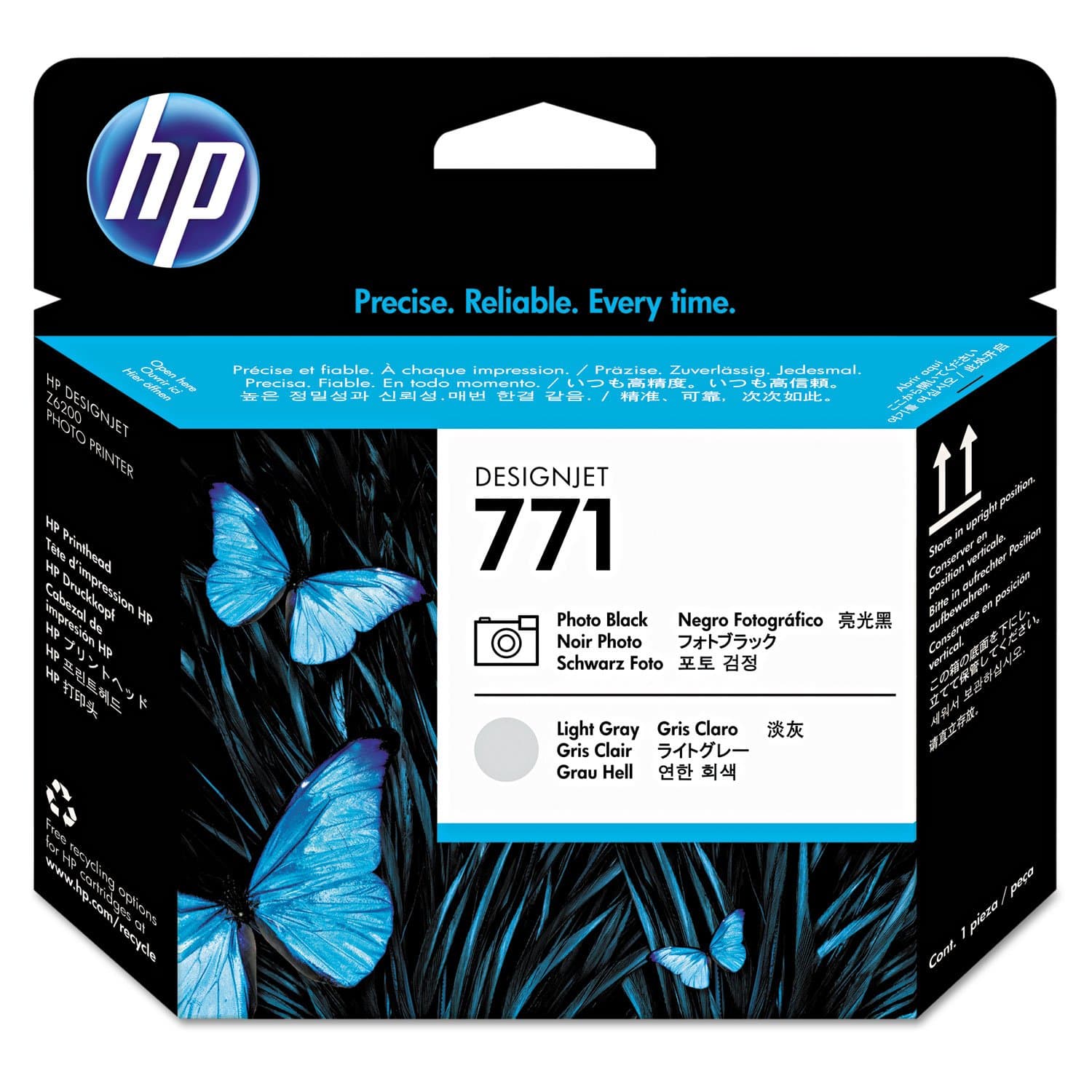 HP 771 оригинална печатаща глава CE020A черно и светло сиво със стандартен капацитет 1 опаковка