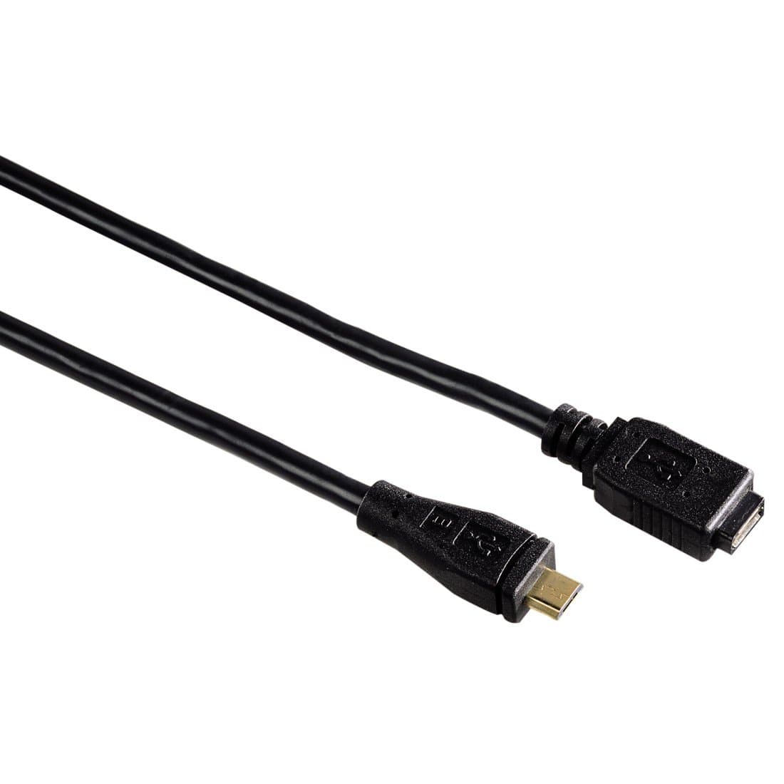 Кабел USB micro(м) към USB micro(ж), позлатен. 0.75m, Hama