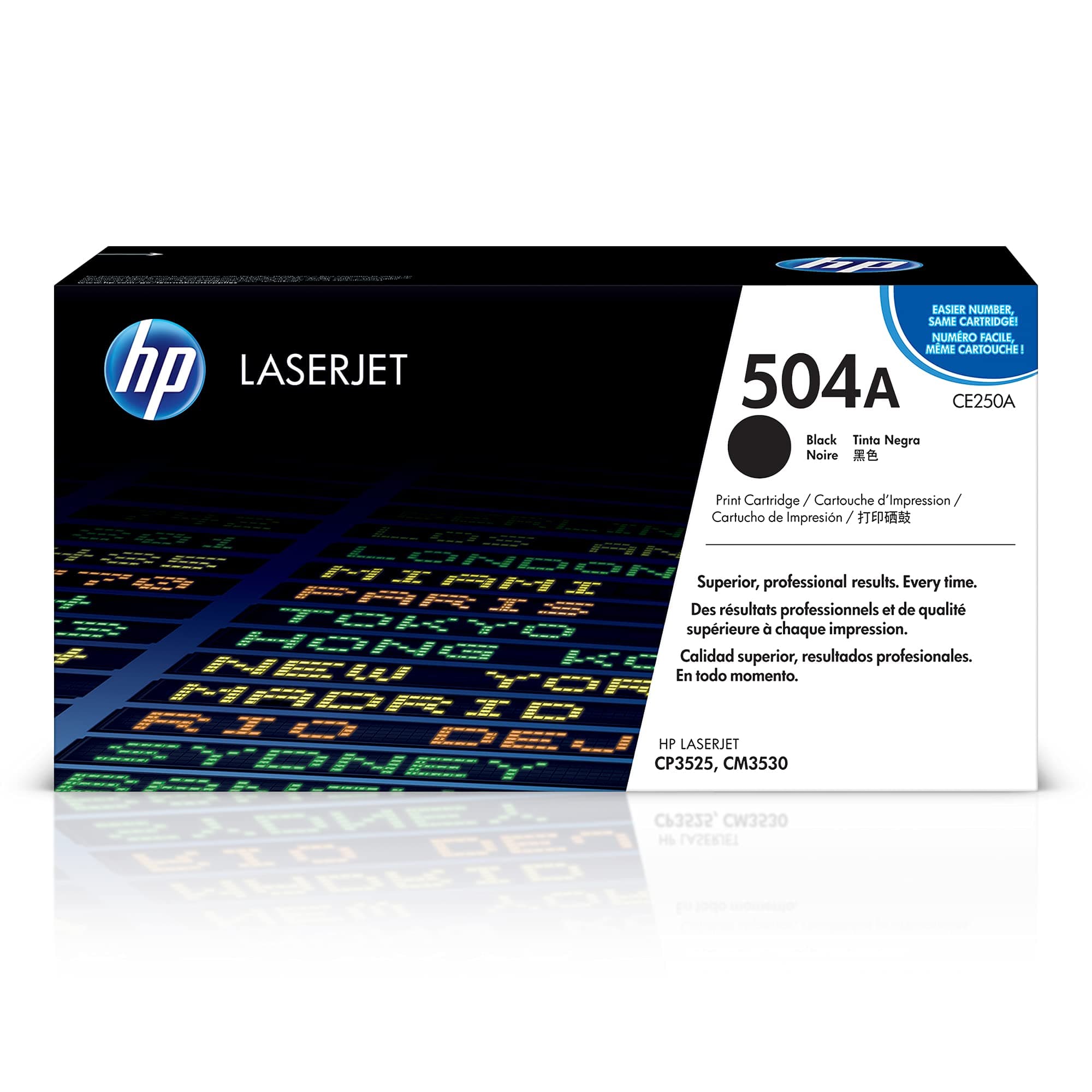 HP 504A оригинална тонер касета Color LaserJet CE250A черен стандартен капацитет 5000 страници 1 опаковка ColorSphere
