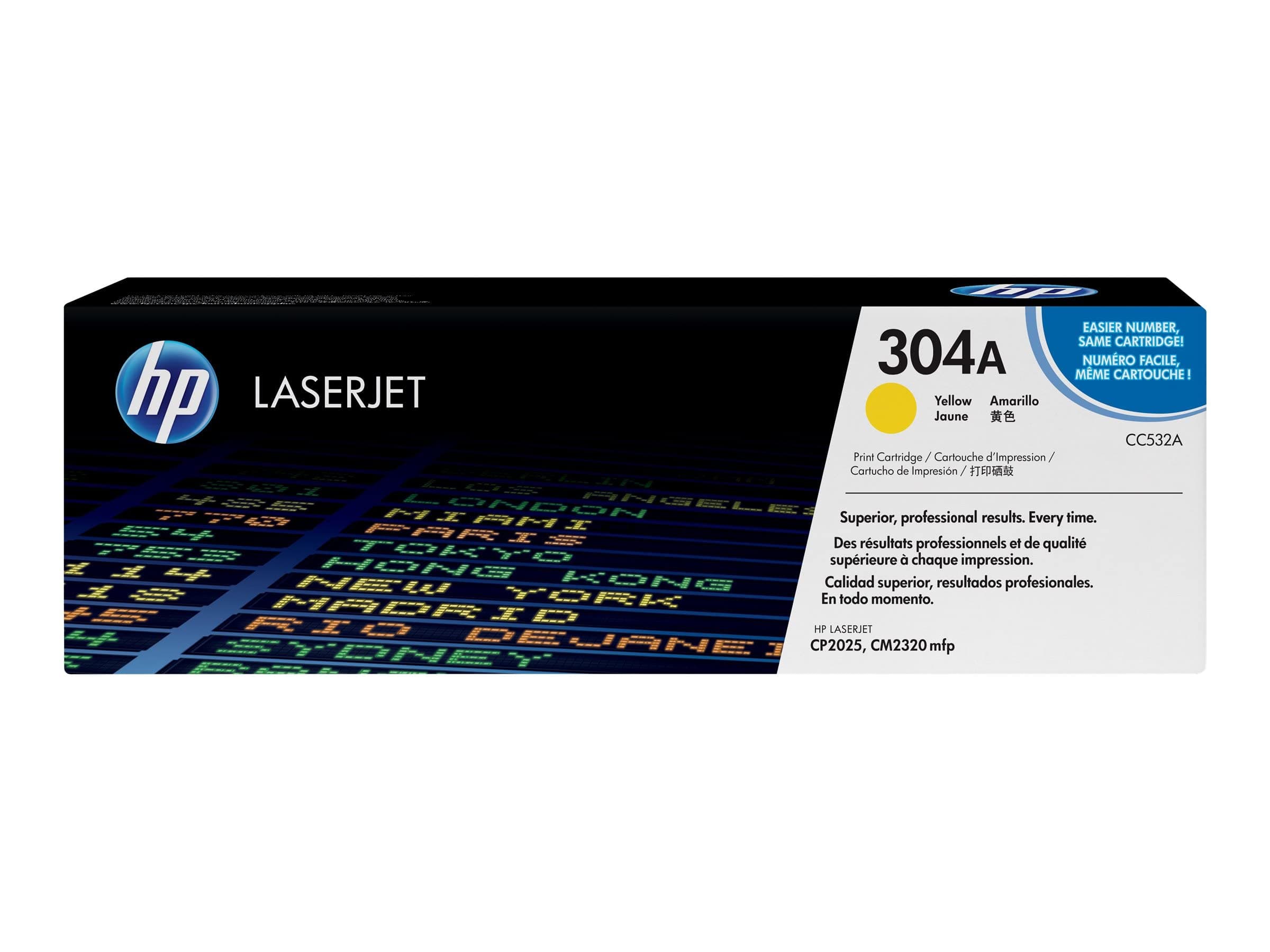 HP 304A оригинална тонер касета Color LaserJet CC532A жълт стандартен капацитет 2800 страници 1 опаковка ColorSphere
