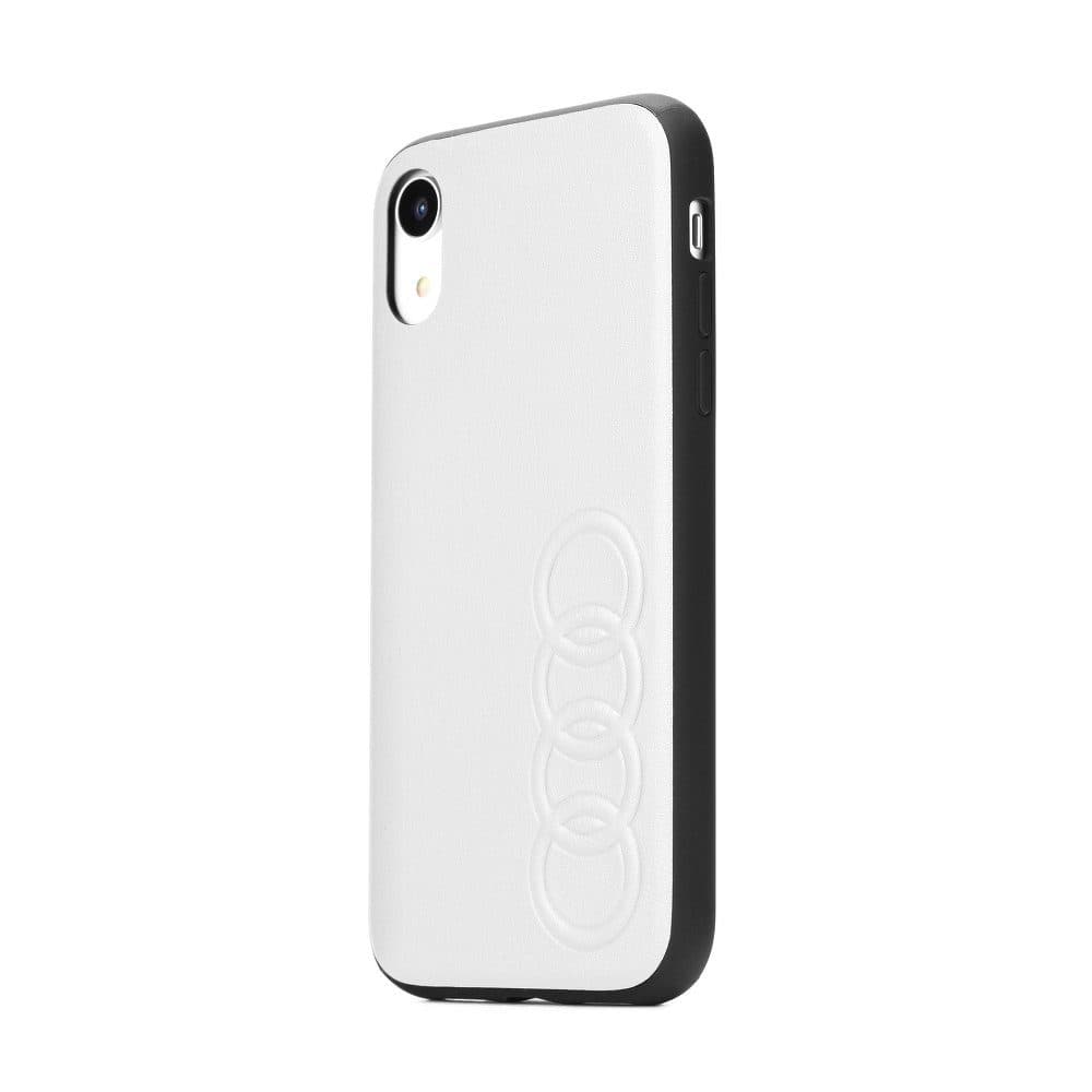 Кожен кейс за iPhone SE (2022), iPhone SE (2020), iPhone 8, iPhone 7 - Audi Leather Hard Case (бял)