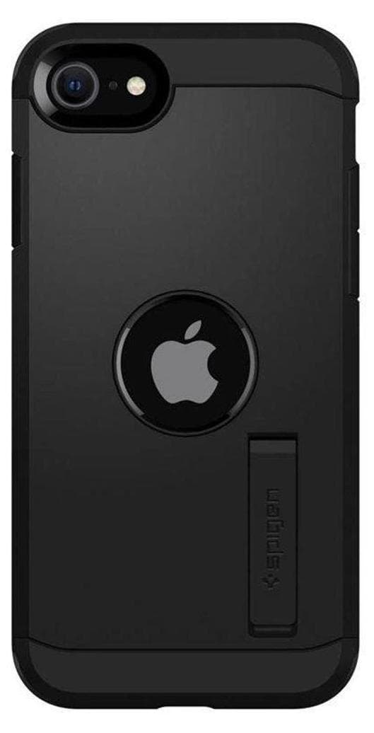Хибриден кейс с най-висока степен на защита за iPhone SE (2022), iPhone SE (2020) - Spigen Tough Armor Case (черен)