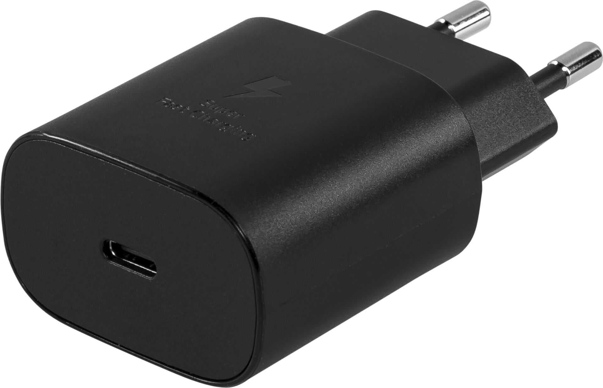 Зарядно устройство Samsung Travel Adapter (EP-TA800NBEGEU), от контакт към USB-C (ж), 25W, черно