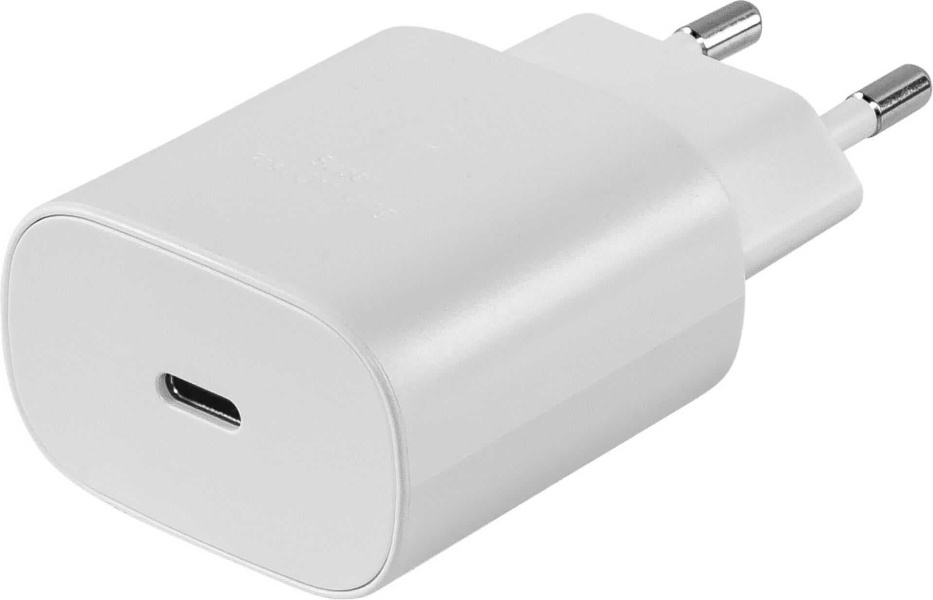 Зарядно устройство Samsung Travel Adapter (EP-TA800NWEGEU), от контакт към USB-C (ж), 25W, бяло