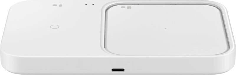 Безжично зарядно Samsung Duo White (EP-P5400BWEGEU), от USB C(ж) към безжично зареждане, 9V, 15W, бяло