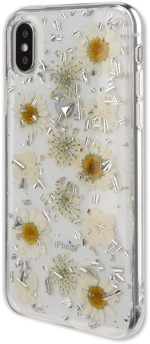 Силиконов (TPU) калъф с цветя за iPhone 8, iPhone 7 - 4smarts Soft Cover Glamour Bouquet (прозрачен-бял)