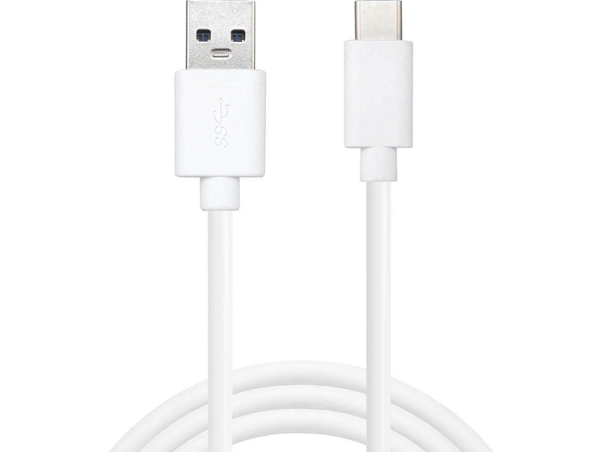 Кабел Sandberg, USB А(м) към USB C(м), 1m, бял