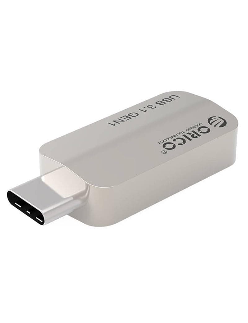 Преходник Orico CTA2-SV, от USB C(м) към USB A 3.0(ж), метален, сребрист