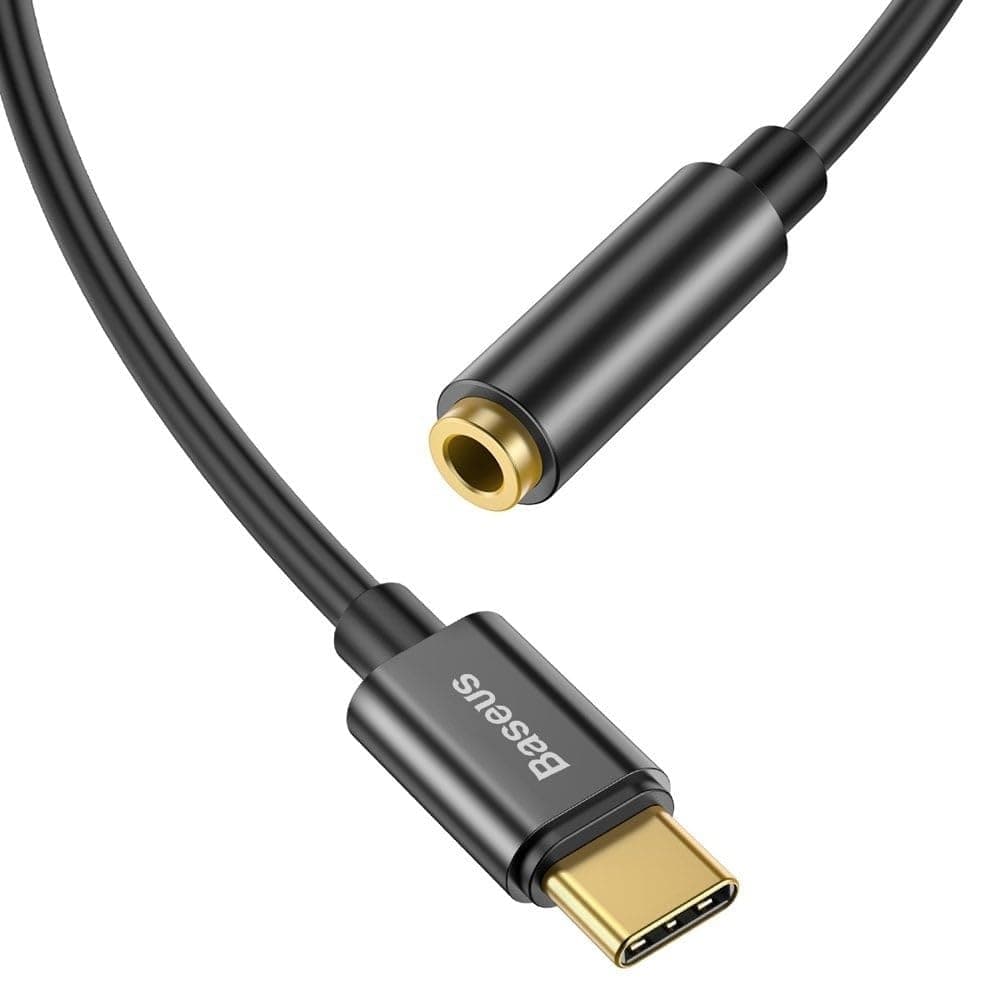 Адаптер Baseus CATL54-01, от USB C(м) към AUX(ж), черен