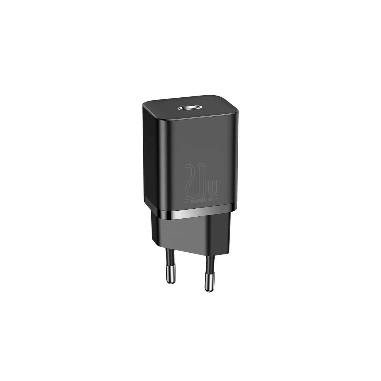 Зарядно устройство Baseus Super Si, от контакт към USB C(ж), 5V3/A; 9V/2A; 9V/2.22A, черно