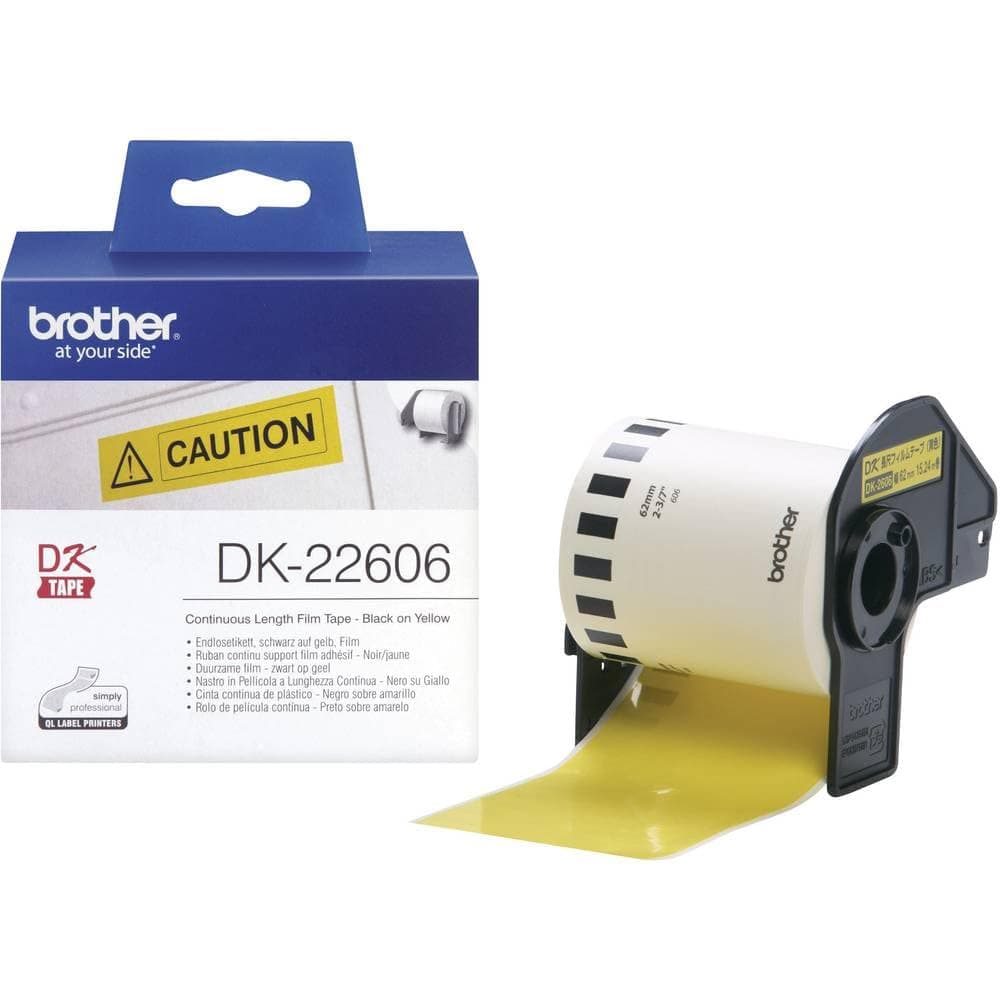 BROTHER P-Touch DK-22606 жълт филм с непрекъсната дължина 62mm x 15.24m