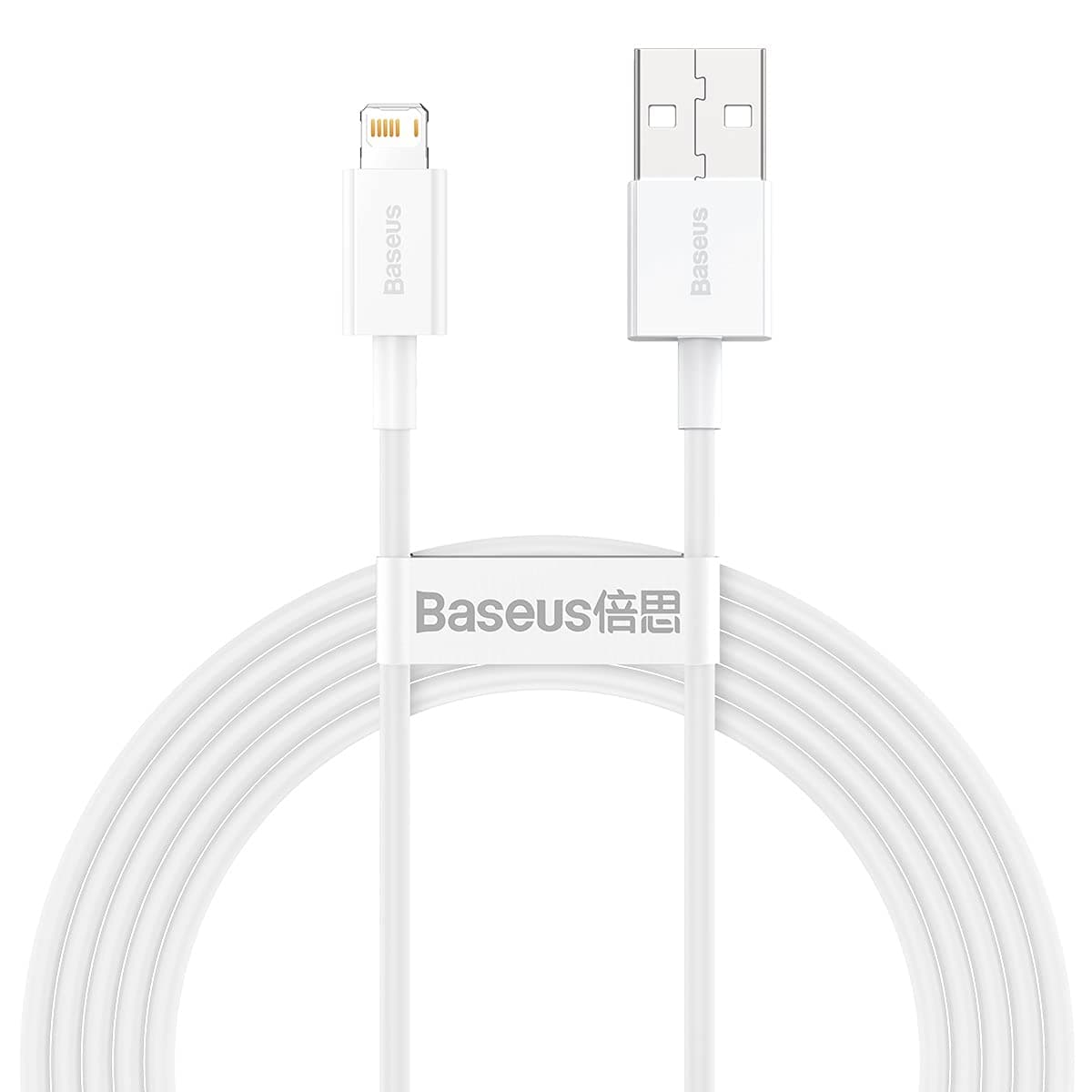 Кабел Baseus Superior, от USB A(м) към Lightning(м), 2m, бял