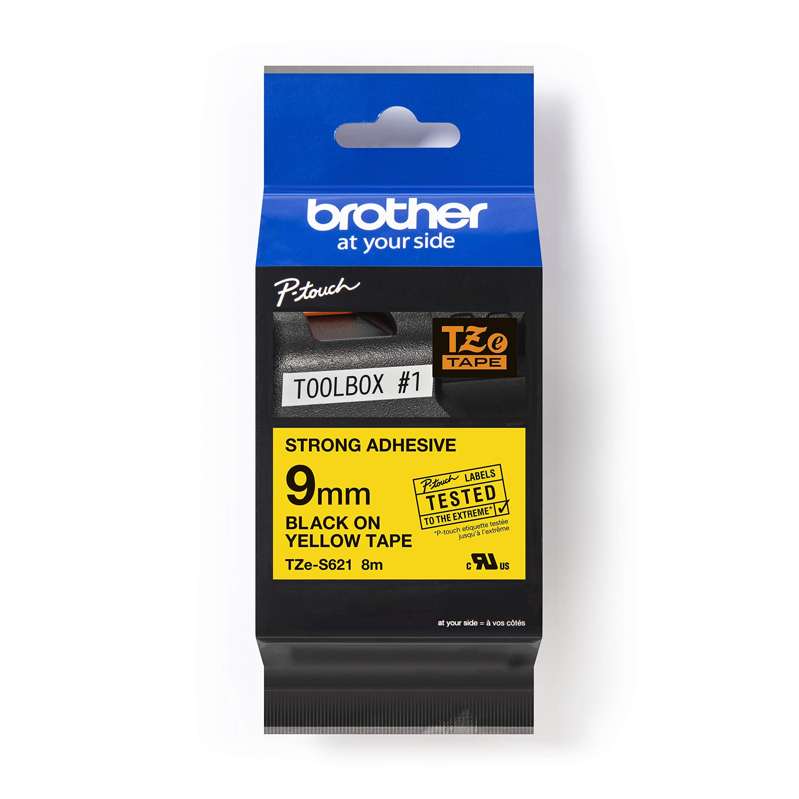 BROTHER P-Touch TZE-S621 черно на жълто 9 мм допълнително лепило
