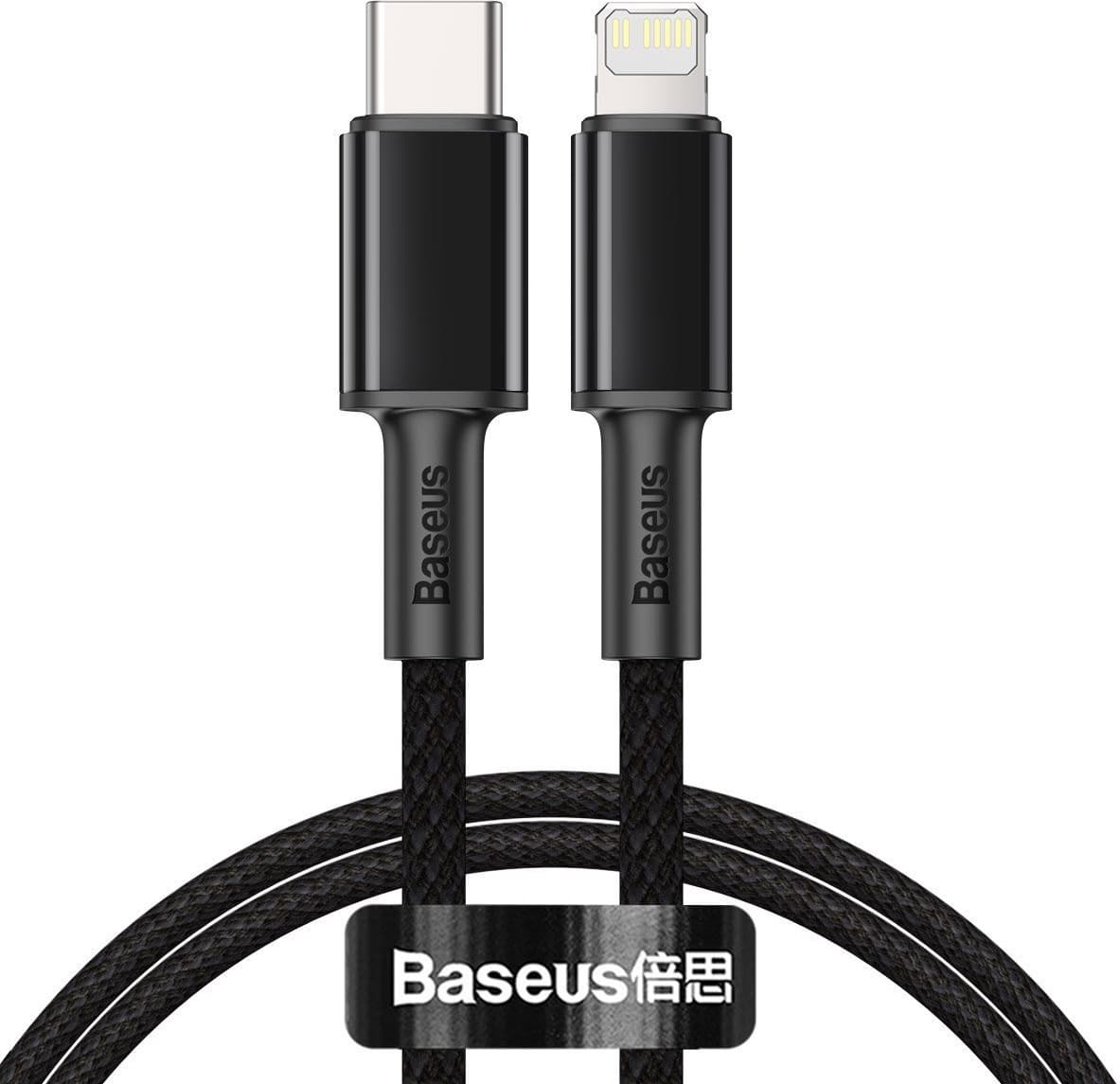 Кабел Baseus High Density 20W (CATLGD-01), от USB C(м) към Lightning(м), 1m, черен