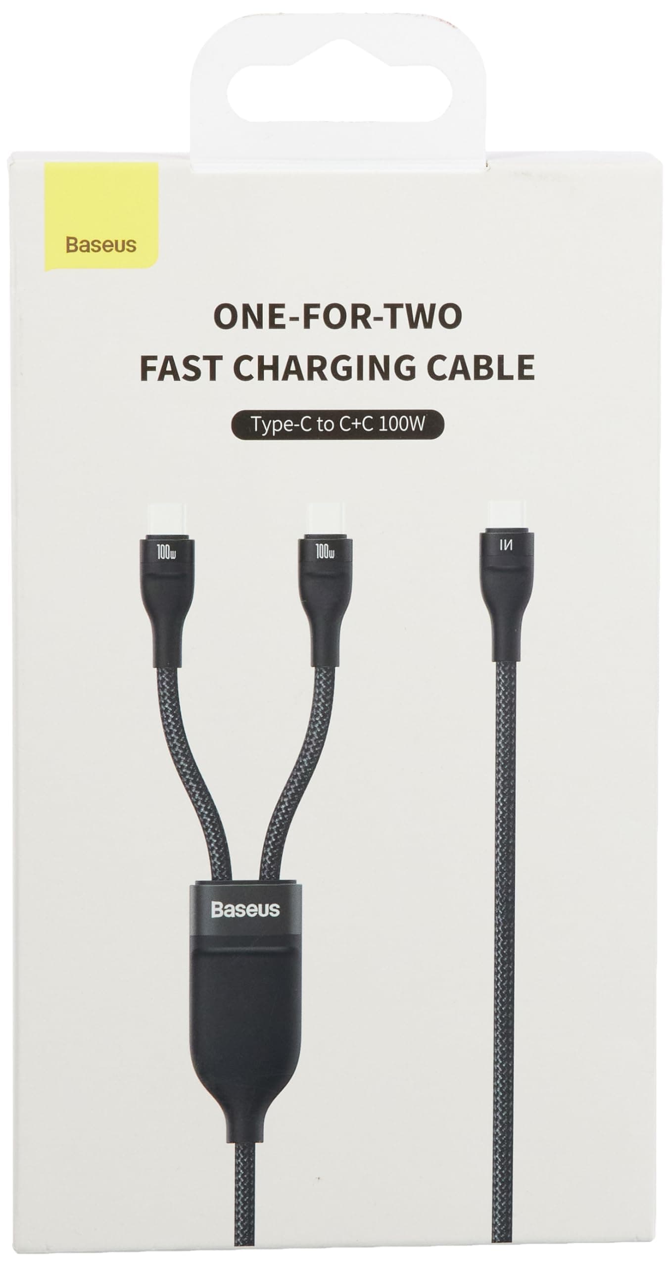 Кабел Baseus CASS060001, от USB C(м) към 2xUSB C(м), 1.5m, 100W, черен