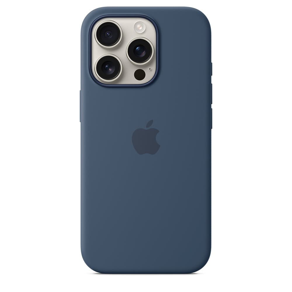 Калъф за Apple iPhone 16 Pro, MagSafe, силиконов, син