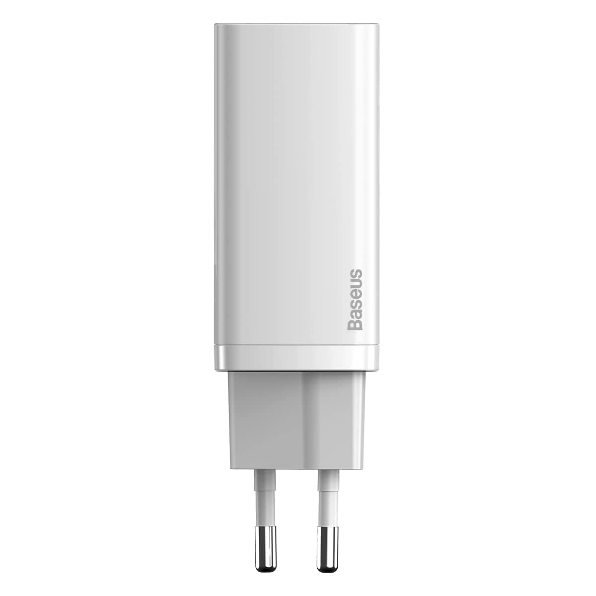 Зарядно устройство Baseus GaN 2 Lite Charger 1C (CCGAN2L-B02), от контакт към USB-A(ж)/USB-C(ж), 65W, бяло