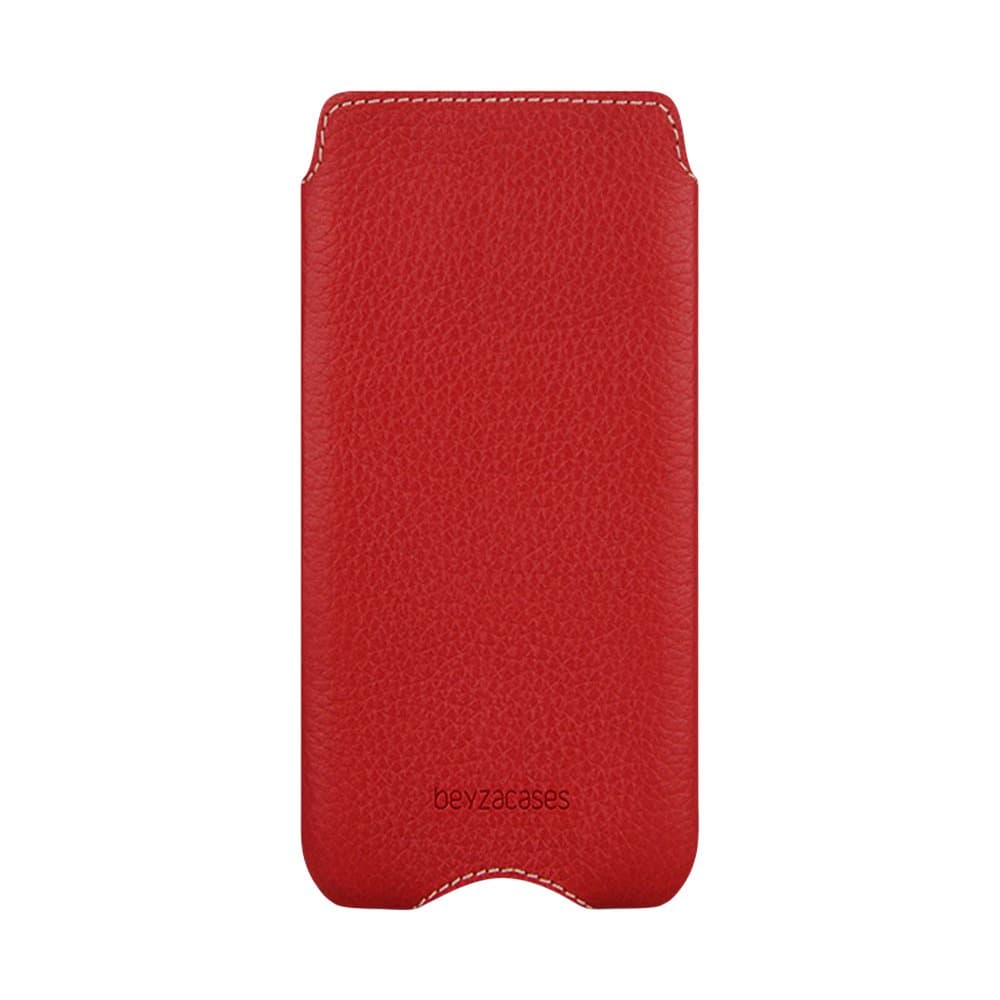 Кожен калъф (естествена кожа, ръчна изработка) за iPhone 8, iPhone 7, iPhone 6, iPhone 6S - Beyzacases Zero (червен)