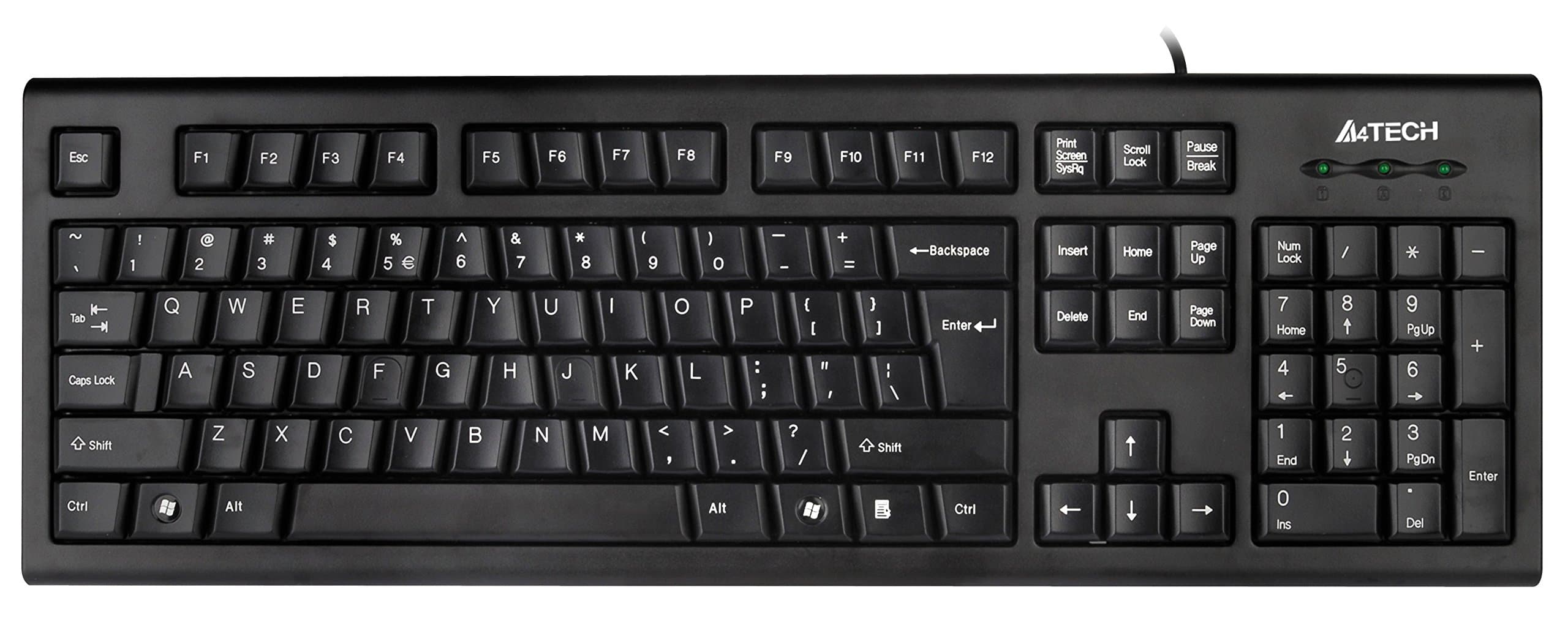 Клавиатура A4Tech KRS-85, мултимедийни бутони, черна, USB