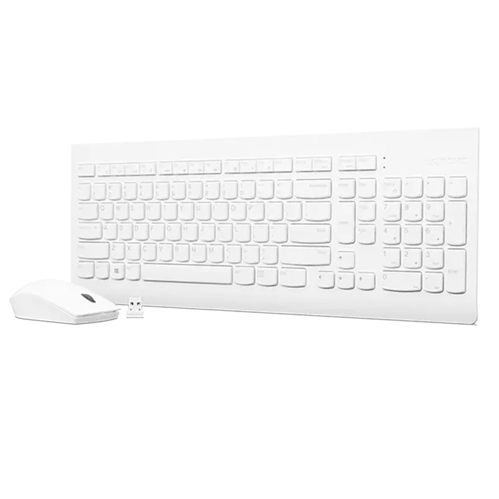 Комплект клавиатура и мишка Lenovo 510, безжични, оптична мишка (1200 dpi), USB, 2.4 GHz, бял