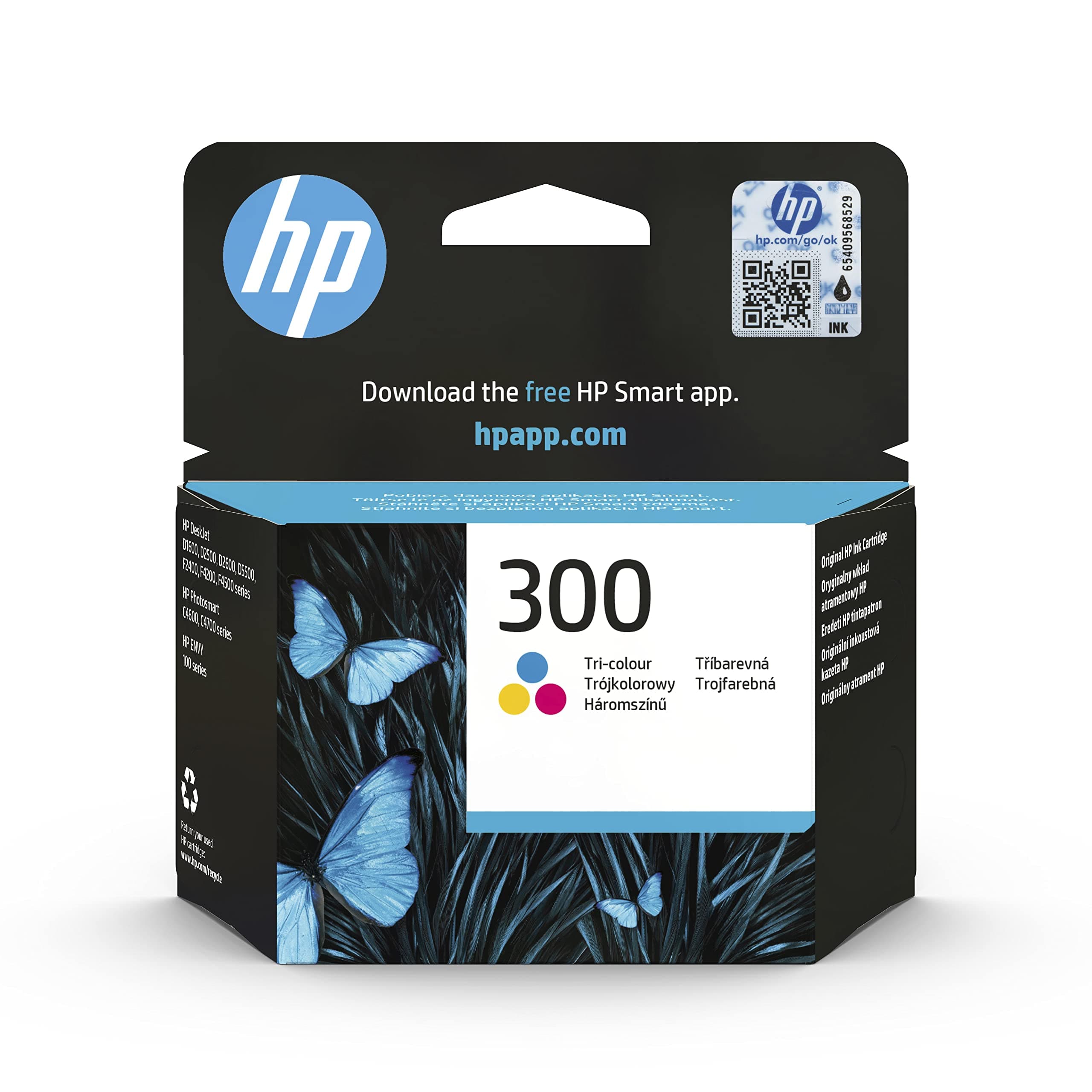 HP 300 оригинална касета с мастило CC643EE UUS трицветна стандартен капацитет 4 ml 165 страници 1 пакет с касета с мастило Vivera