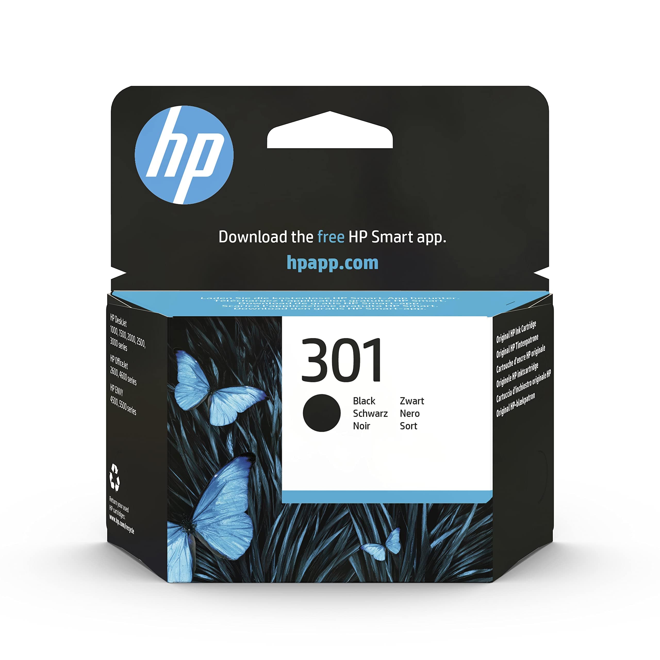 HP 301 оригинална касета с мастило CH561EE UUS черен стандартен капацитет 3 ml 190 страници 1 опаковка