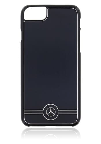 Дизайнерски алуминиев кейс за iPhone SE (2022), iPhone SE (2020), iPhone 8, iPhone 7 - Mercedes-Benz Aluminium Brushed Hard Case (черен)