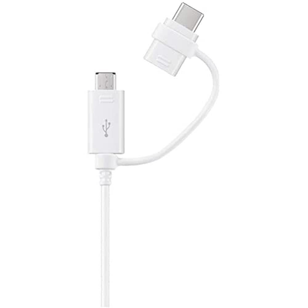 Кабел Samsung EP-DG930DWEGWW, от USB-A(м) към MicroUSB + USB-C, бял