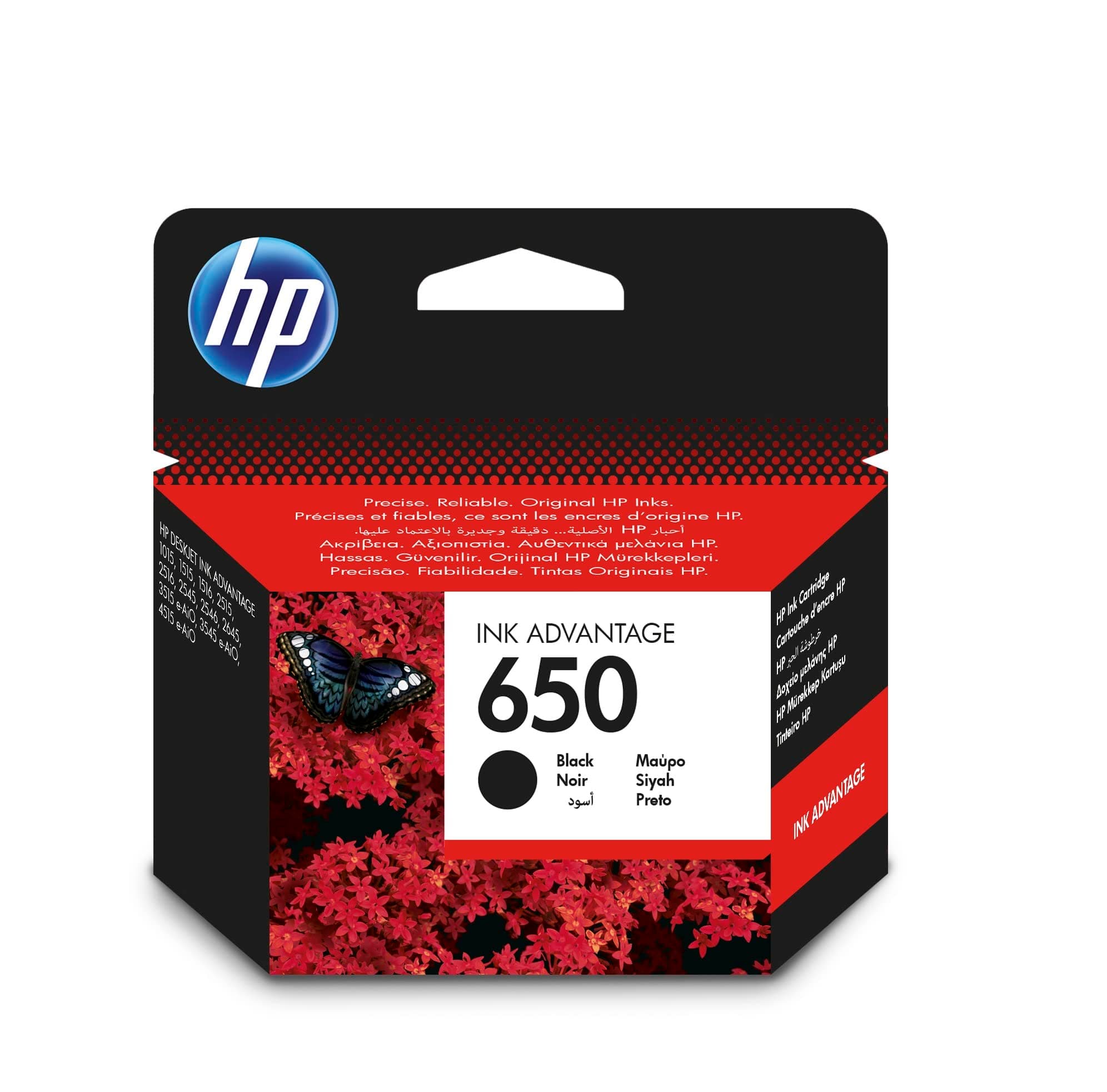 HP 650 оригинална касета с мастило CZ101AE BHK черна стандартен капацитет 360 страници 1 пакет