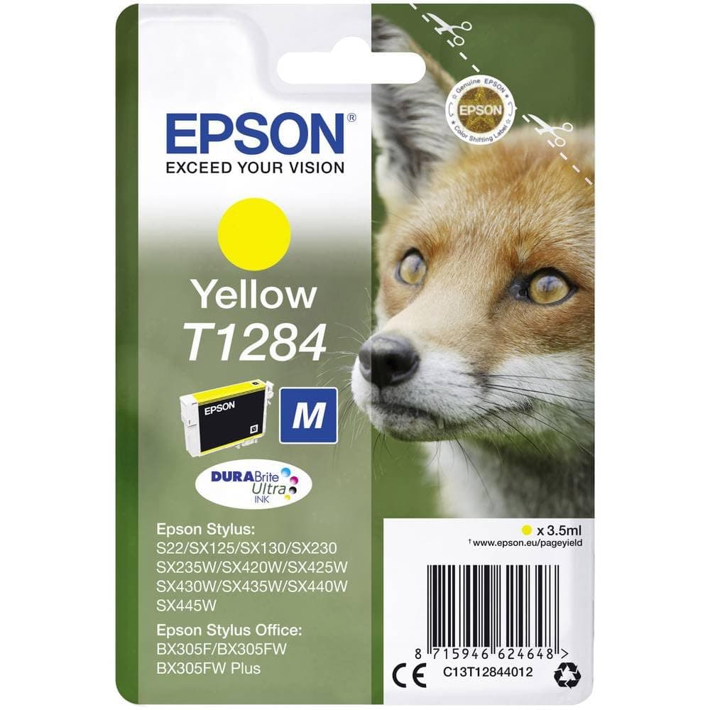 EPSON 1LB T1284 касета с мастило жълт стандартен капацитет 3,5 ml блистер от 1 опаковка без аларма