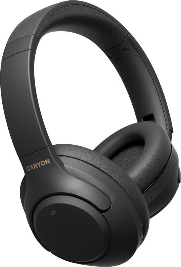 Слушалки Canyon OnRiff 6 ANC, безжични/жични, Bluetooth, Jack 3.5mm, микрофон, шумопотискащи, до 25 часа време на работа, черни