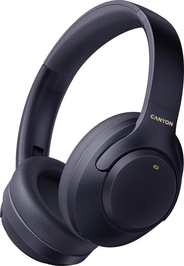 Слушалки Canyon OnRiff 6 ANC, безжични/жични, Bluetooth, Jack 3.5mm, микрофон, шумопотискащи, до 25 часа време на работа, сини
