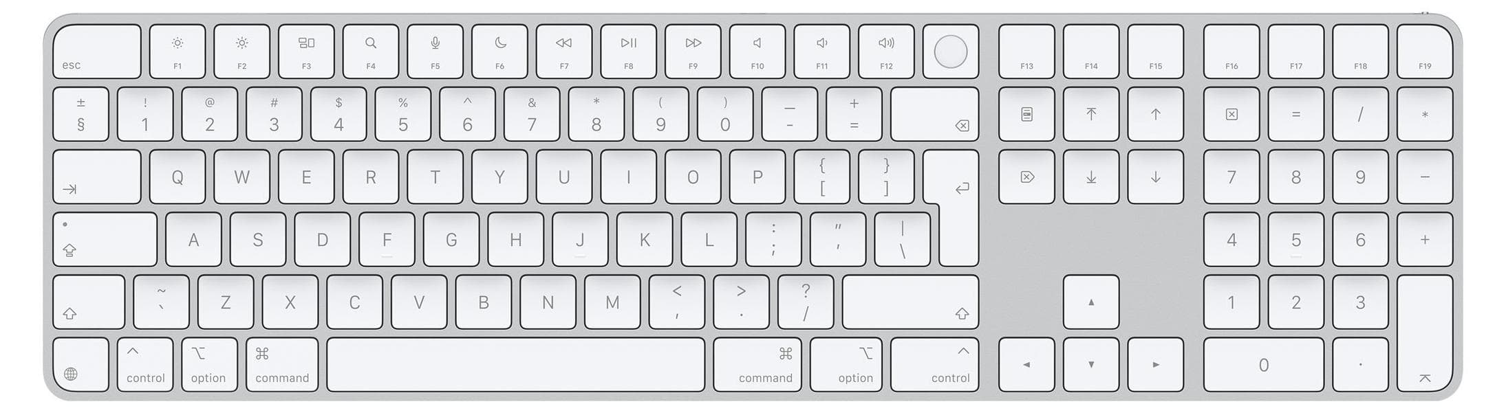 Клавиатура Apple Magic Keyboard (USB-C) 2024, безжична, Wireless, Bluetooth, USB Type-C, Touch ID, International English Layout, бяла