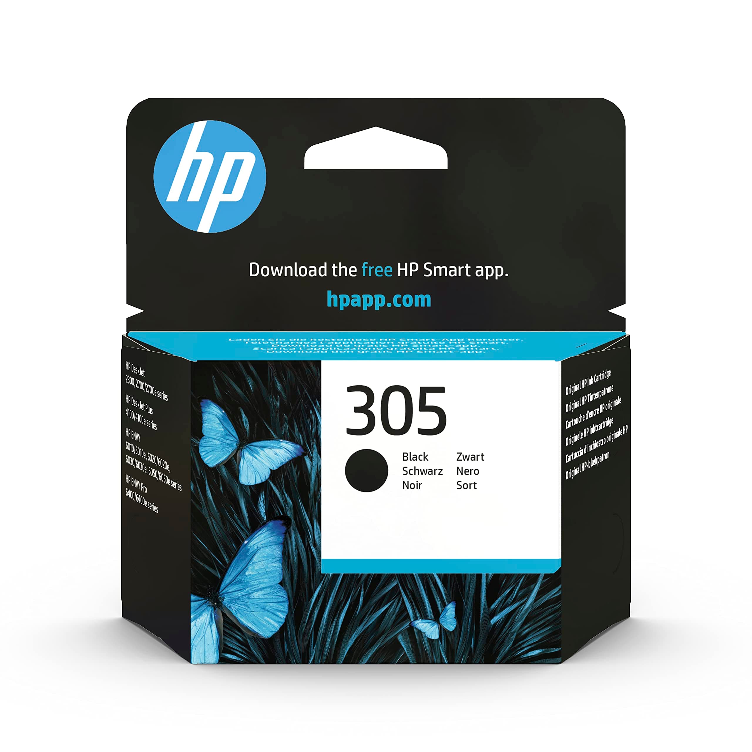 Оригинална черна касета с мастило HP 305