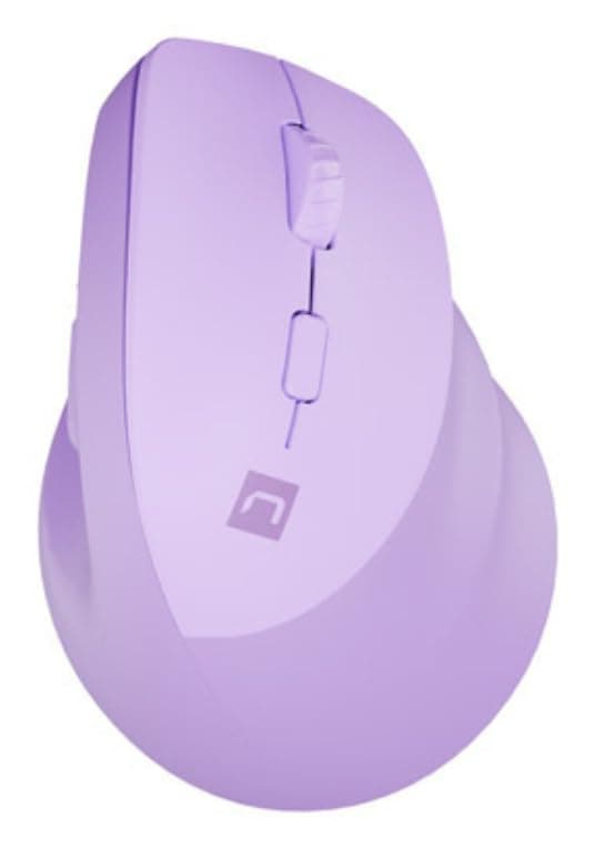 Natec Vertical Mouse Crake 2 Wireless, 2400DPI Bluetooth 5.2 + 2.4 GHz Pure Lavender