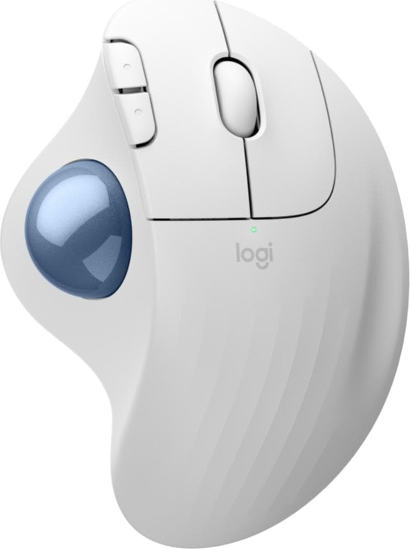 Мишка Logitech ERGO M575S, оптична (2000 dpi), безжична, Bluetooth, USB, бяла, Trackball
