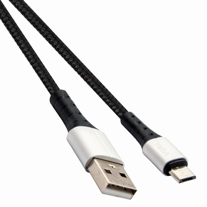 Кабел VCom CU287M, от USB A(м) към USB micro B(м), 1m, черен