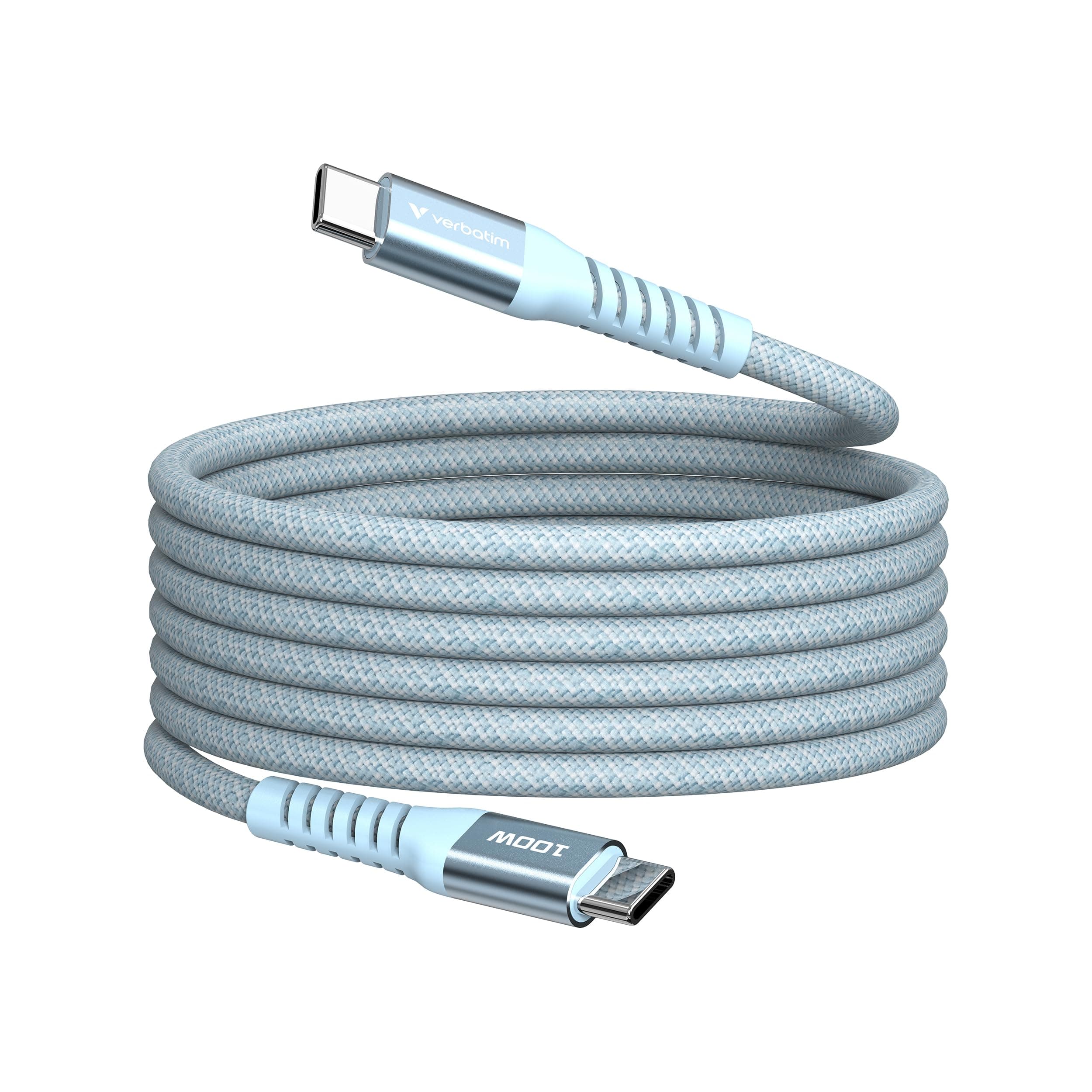 Кабел Verbatim Sync & Charge Magnetic, от USB-C(м) към USB-C(м), 1.2m, 100W, син