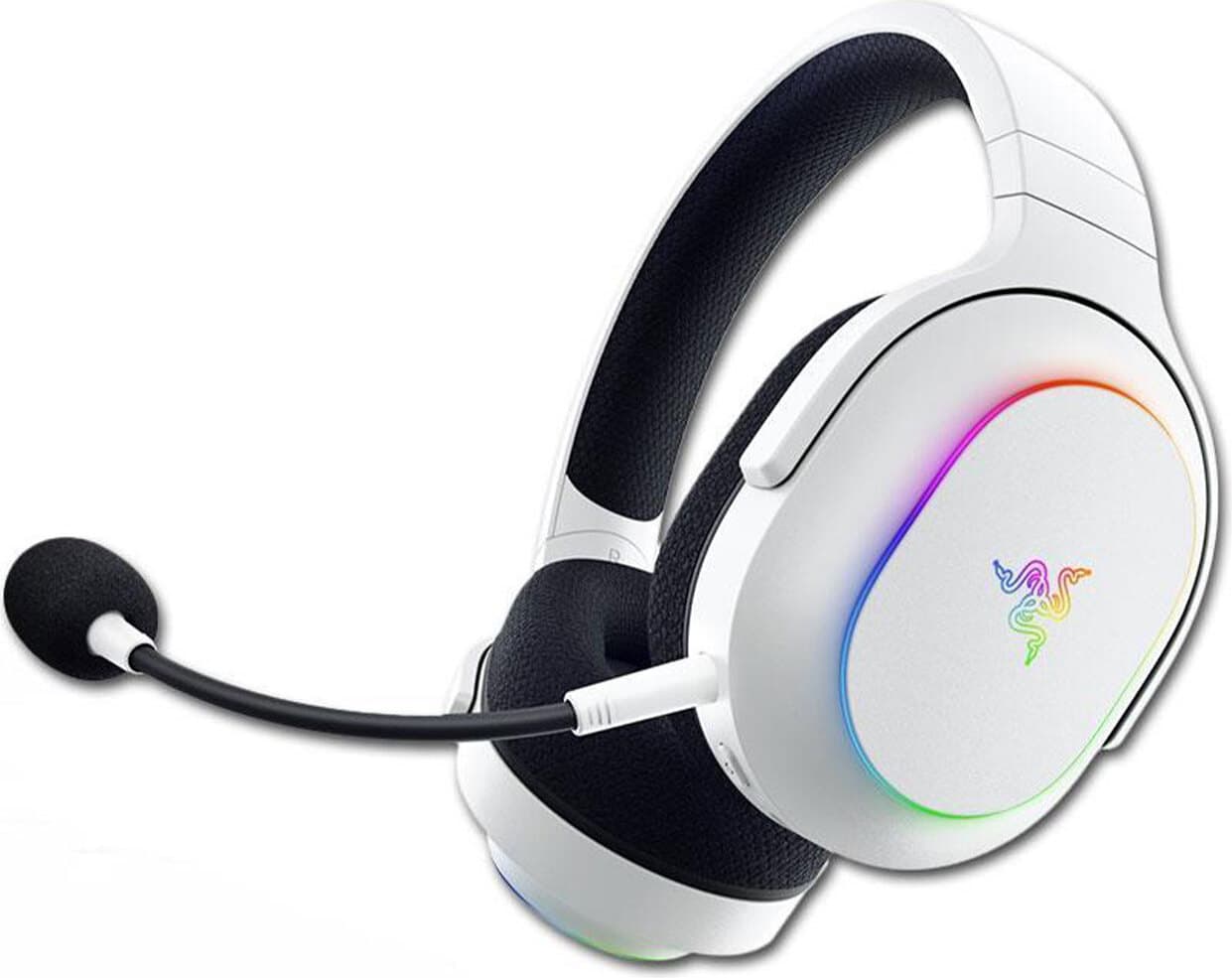 Слушалки Razer Barracuda X Chroma, безжични, Bluetooth, USB, микрофон, 40mm TriForce говорители, наушници с мемори пяна, гейминг, бели