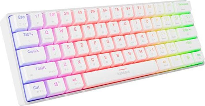 Genesis Mechanical Gaming Keyboard Thor 660 G2 Wireless RGB Backlight WHITE GATERON RED