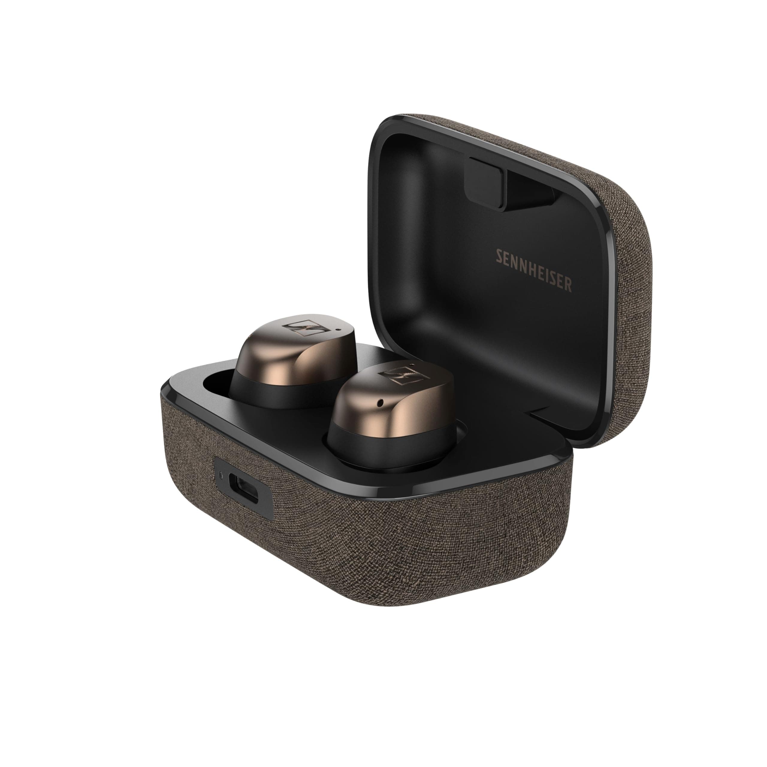 Слушалки Sennheiser Momentum True Wireless 4, безжични, Вluеtооth, микрофон, ANC шумопотискане, aptX Adaptive кодек, до 7.5 часа време на работа, кафяви