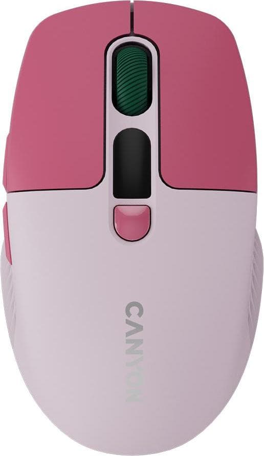 Мишка Canyon MW-26, оптична (2400 dpi), безжична, Bluetooth, USB, розова, 6 бутона