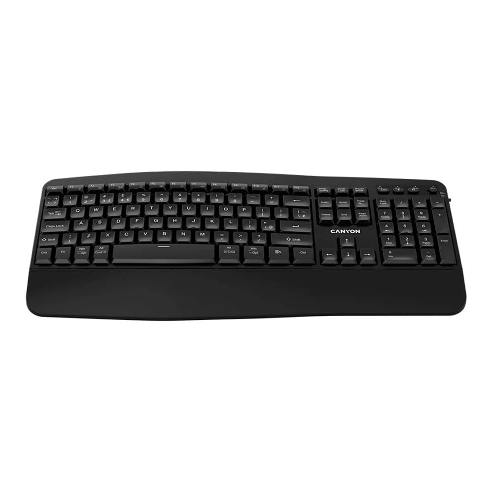 Клавиатура Canyon HKB-W6, безжична, 12 мултимедийни бутона, черна, USB, Bluetooth